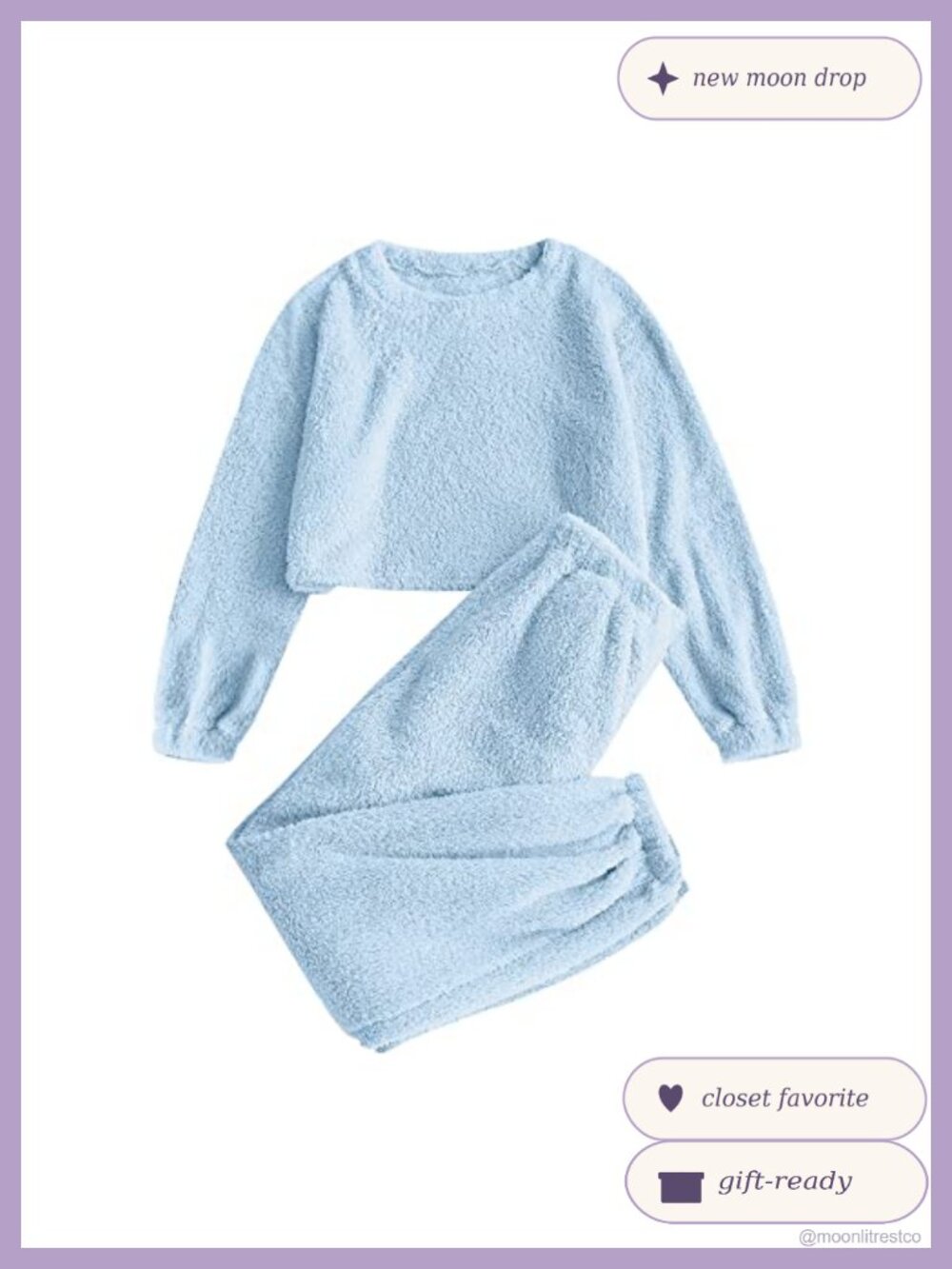 Fuzzy Fleece 2 Piece Lounge Set Long Sleeve Pullover & Pants Pajamas
